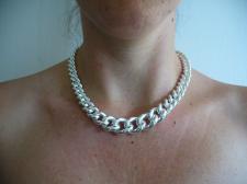 Sterling silver graduated curb necklace 