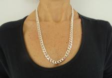 Sterling silver curb chain necklace 8mm italy