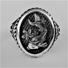 Anello argento carpa koi japanese tattoo art