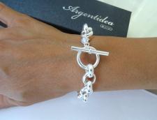 Chiusura a barretta bracciale in argento 925 rolo tondo diametro 12mm