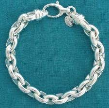 Oval rolo bracelet in sterling silver