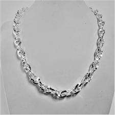 Solid 925 silver double triangle link necklace 8,5mm. 