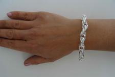 925 sterling silver loose rope chain bracelet 9mm