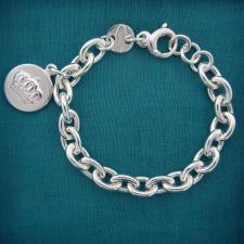 Bracciale in argento 925 con charm. Corona.