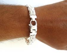 Bracciale da uomo catena panther in argento 925 massiccio