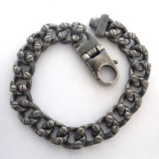 Bracciale uomo argento catena con viti