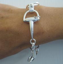 Solid silver horsebit bracelet