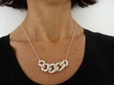 Sterling silver necklace graduated curb link 50 cm