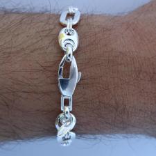 Bracciale uomo in argento 925 con piastra