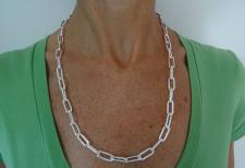 925 italy silver rectangular link chain 