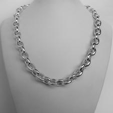 Oval rolo necklace 10mm in sterling silver