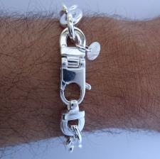 Bracciale uomo argento maglie massicce