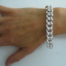 Sterling silver curb bracelet 14mm