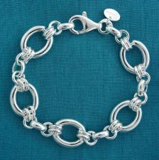 925 silver oval link bracelet made in italy