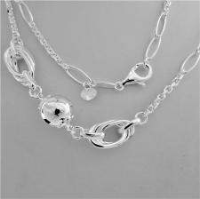 Long sterling silver necklace cm 100