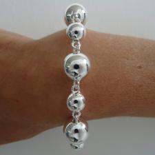 Sterling silver beaded toggle bracelet