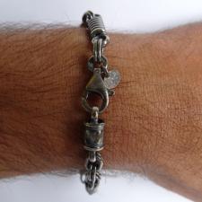 Oxidized 925 sterling silver men's bracelet