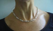 Solid 925 silver figaro necklace