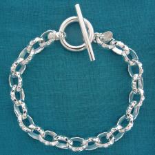 Bracciale argento rolo' ovale godronato