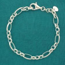 Bracciale argento 925 massiccio, rolo ovale alternata 3+1. Larghezza 6mm.