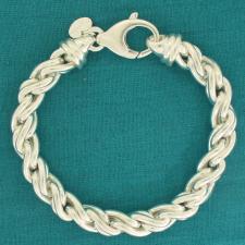 Sterling silver torchon link bracelet 8mm.