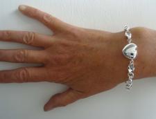 Bracciale toggle con cuore in argento 925