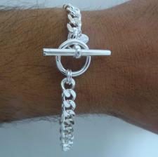 Sterling silver link bracelet italy