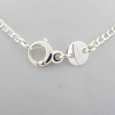 Sterling silver flat marina chain necklace 3.8mm. Length 60 cm. ROUND CLASP.