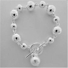 Sterling silver beaded toggle bracelet